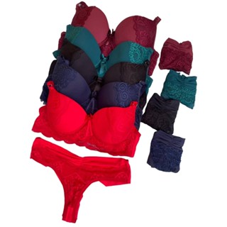 Kit Plus Size C/3 Conjunto Lingerie Fio Duplo Nacional