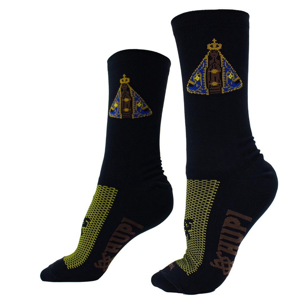 Meia HUPI Nossa Senhora Aparecida Preto - LT para pés menores 34-38 em Oferta na Shopee