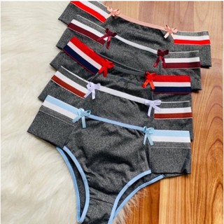 Calcinha Mescla Tanga Com Detalhe Elástico Canelado Lingerie Conforto
