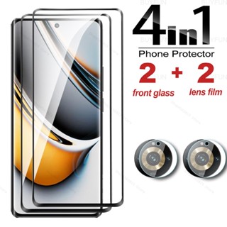 Para Realme 11 Pro + 5G 6.7inch Vidro Curvo 4IN1 Protetor De Tela De Temperado Realmy 11Pro Realme11 Plus Da Lente De Câmera