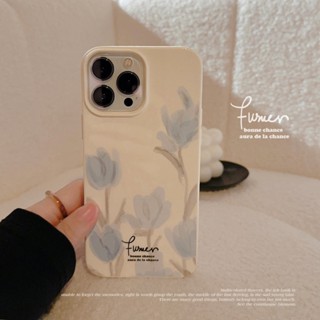 Tulipa Azul Proteja Sua Capa Telefônica Contra Gotas tpu Macia Para iPhone11 12 13 Pro Max Xr Xs 7 8 Plus Se 2020