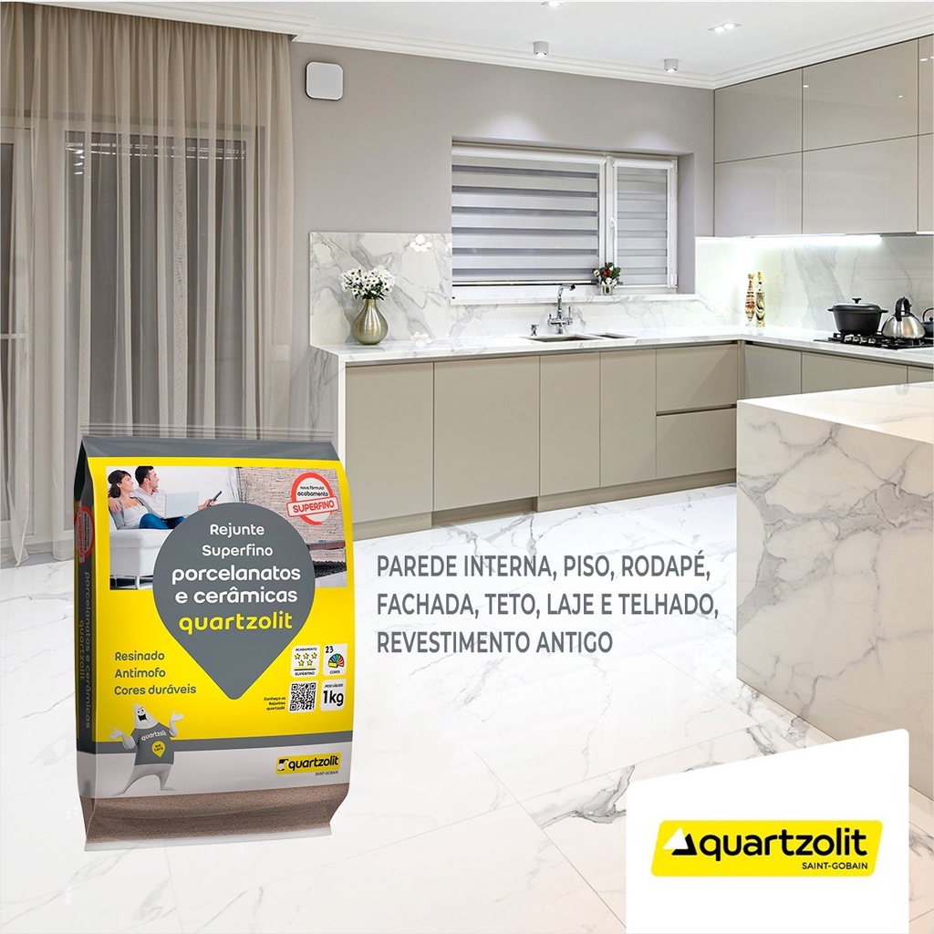 Rejunte Superfino Porcelanato 1kg Quartzolit