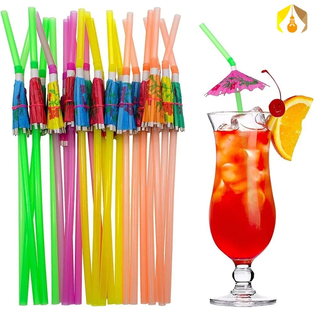 50Pcs Guarda-Chuva Descartável Cocktail De Canudos/Suco Criativos Para Bar Decoração De Festa De Verão