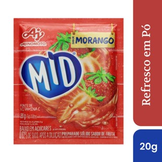 Refresco Em Pó MID® Sabor Morango 20g