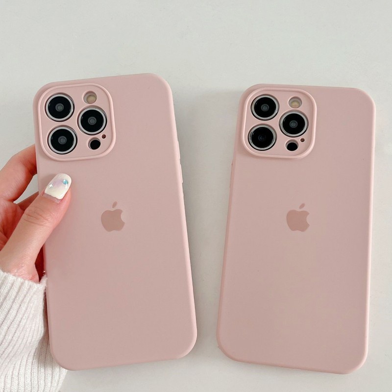 Capa De Silicone Rosa Areia Para iPhone 17 16 15 14 Pro Max 13 12 11 Promax Plus Proteção Anti-Queda em Oferta na Shopee
