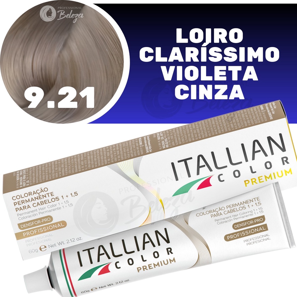 Coloração Itallian Color Castanho Claro Violeta Natural 9.21 em Oferta na Shopee