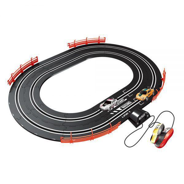 Autorama Auto Pista Dupla Circuito Oval  2 Carros Farol Luz