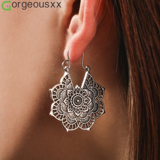 Brinco Vintage Bohemia Estilo Minority Gold Silver Metal Para Mulheres Brincos De Flores Ocas Acessórios Jóias De Férias