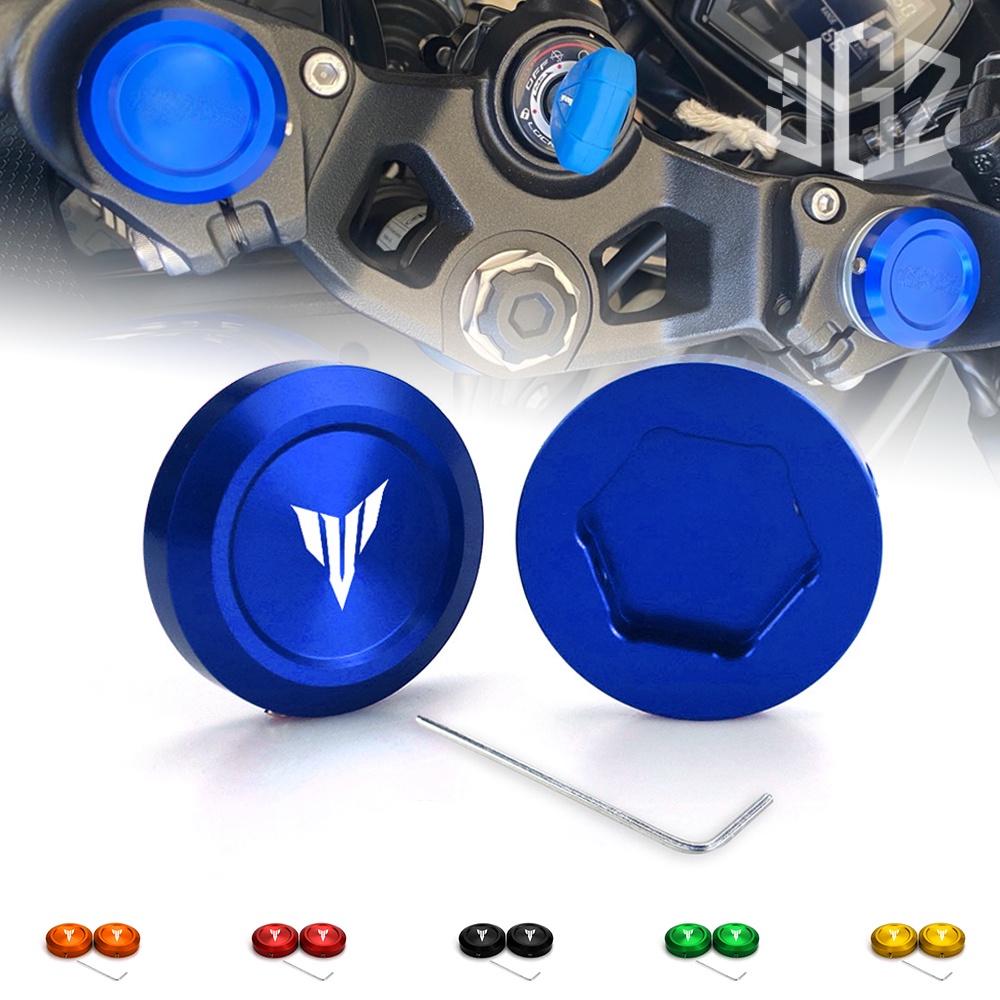 Para YAMAHA MT25 MT03 Motocicleta CNC Alumínio Garfo Dianteiro Parafuso Pré-Carga Tampas Superiores Decoração Capa