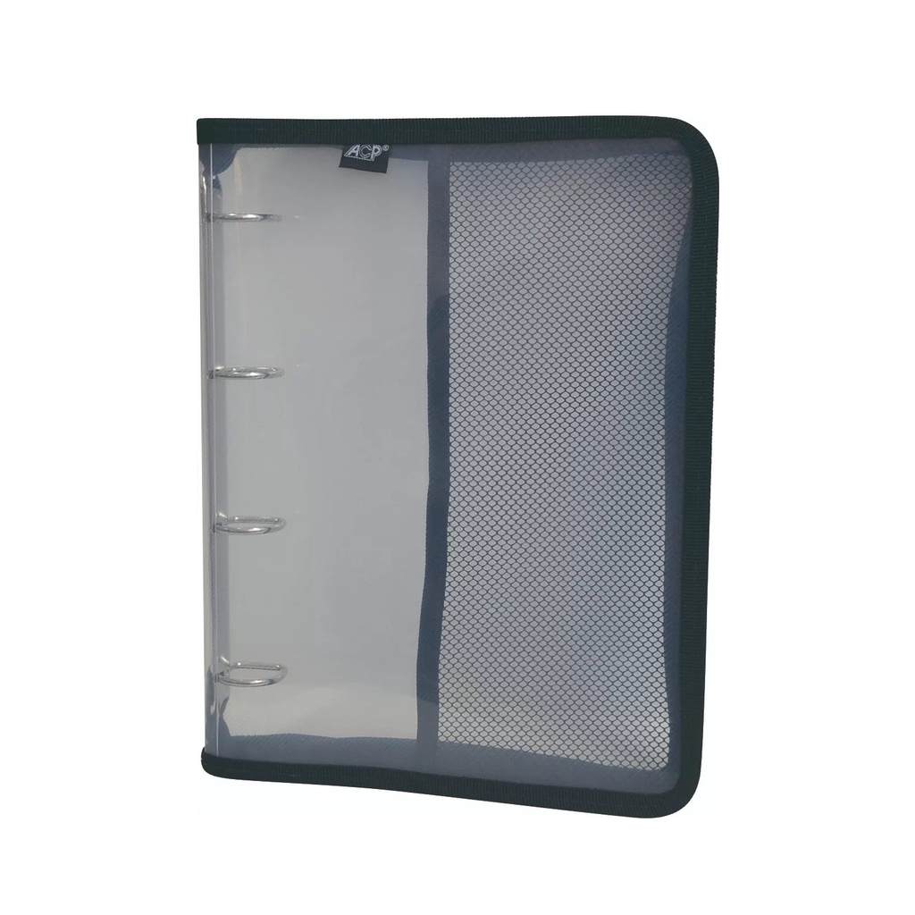 Fichário Universitário Cristal 4 Arg. C/zíper preto em Oferta na Shopee