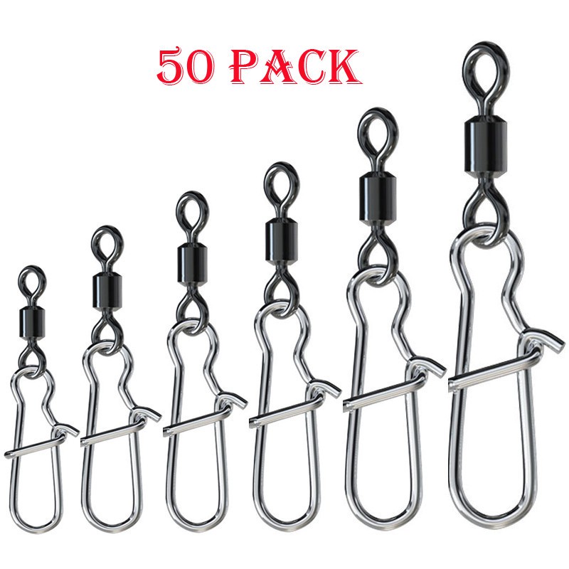 50 PCS Pino Conector De Pesca Rolamento Giratório Giratório Acessórios De Pesca De Aço Inoxidável
