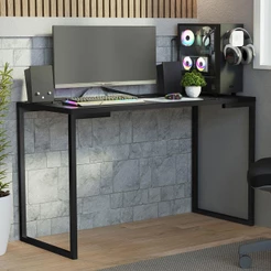 Mesa de Escritório Industrial Preta 120cm Nero Marquina Madesa