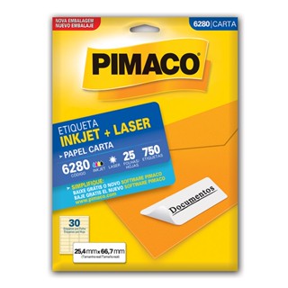 Etiqueta inkjet/laser carta 6280 com 25 folhas Pimaco