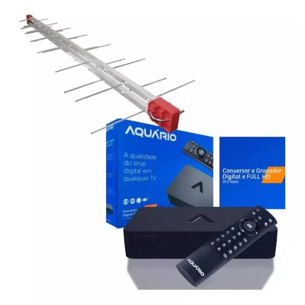 Kit Antena Externa de UHF Conversor Digital Hd e Kit Cabo