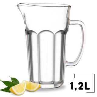 Jarra De Vidro Transparente 1,2L Para Suco Água Refrigerante Restaurante Bar Buffet Padaria