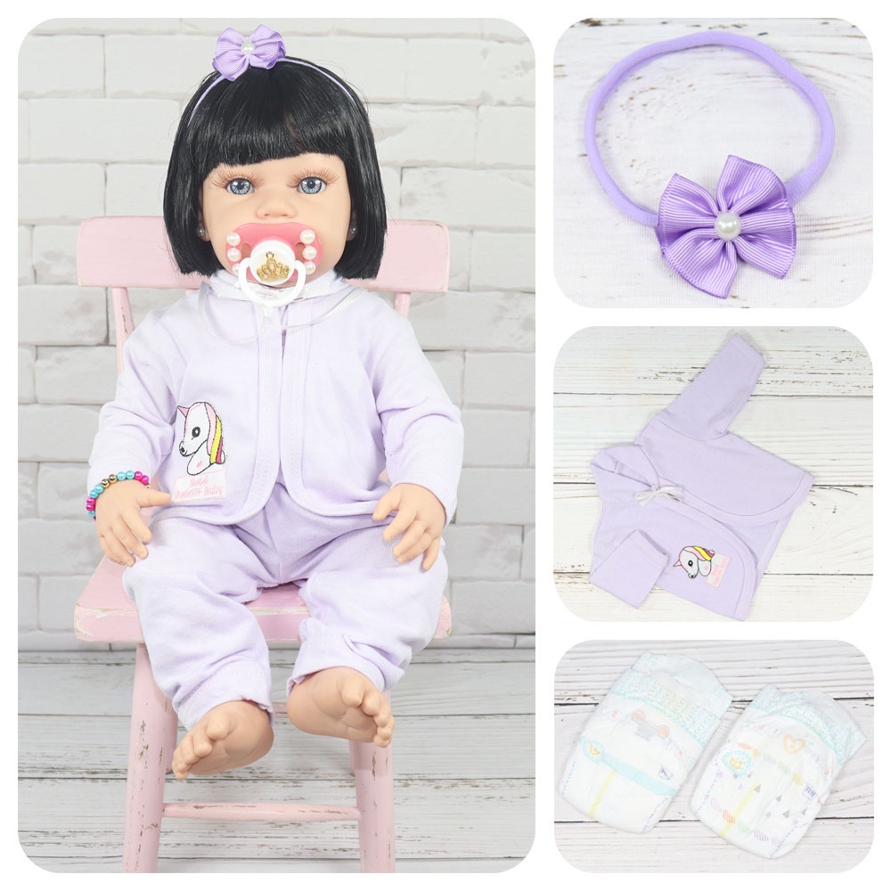 Bebe Reborn Boneca Articulada Completa Silicone Menina