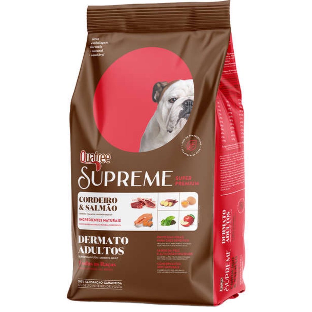 Quatree Supreme Dermato Cordeiro e Salmão Todas as Raças 3kg