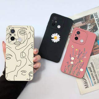 Capa Para Xiaomi Redmi 12c 11a 12 C 11 A Traseira À Prova De Choque De Alta Qualidade Daisy Pattern Square Protective Soft Silicone Shell