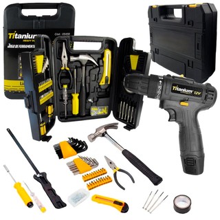 Jogo Ferramentas Completa 200 Peças Uso Geral + Parafusadeira Furadeira Bivolt Com Bits Carregador em Oferta na Shopee