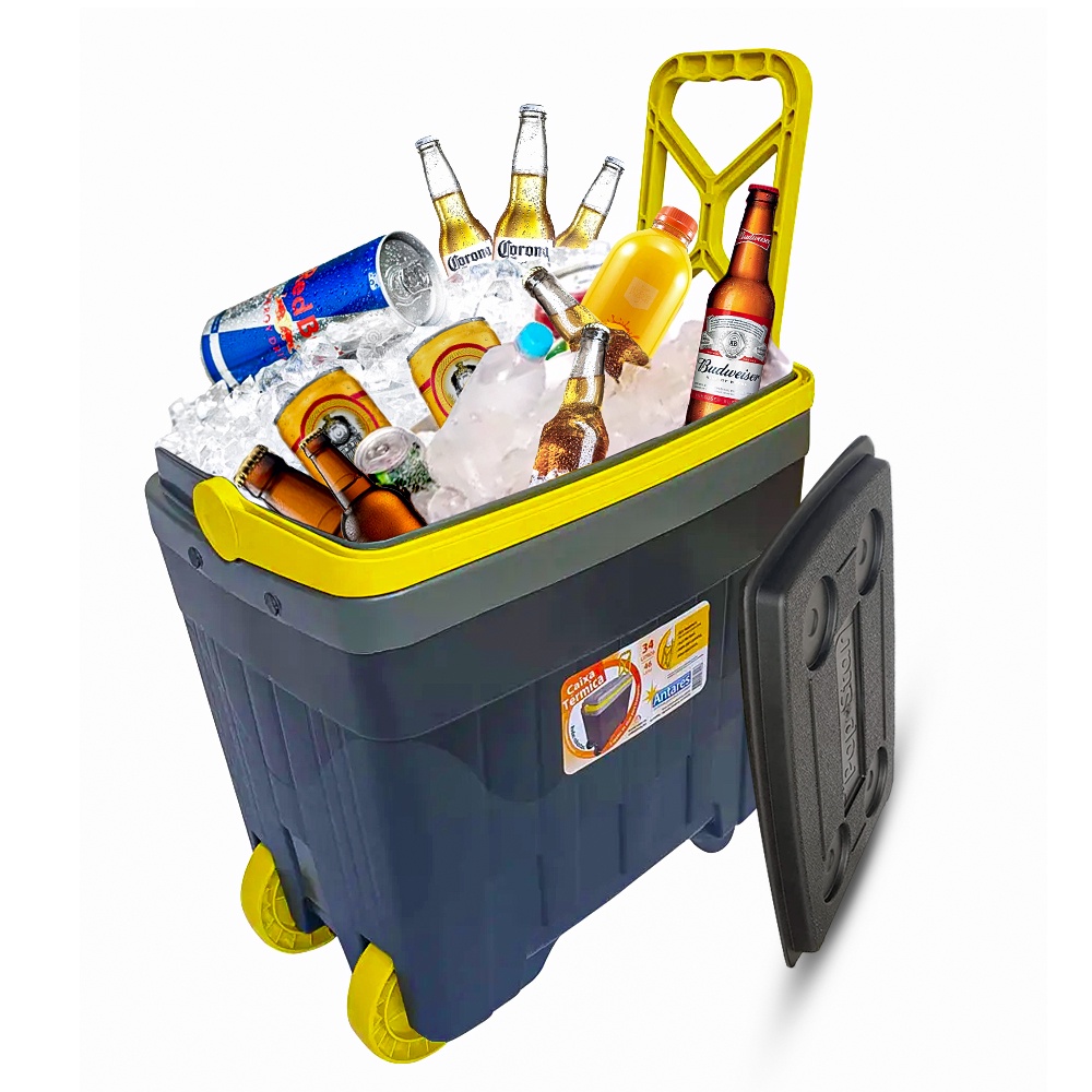 Caixa Térmica 34 Litros com Rodinha Camping, Pesca, Cooler