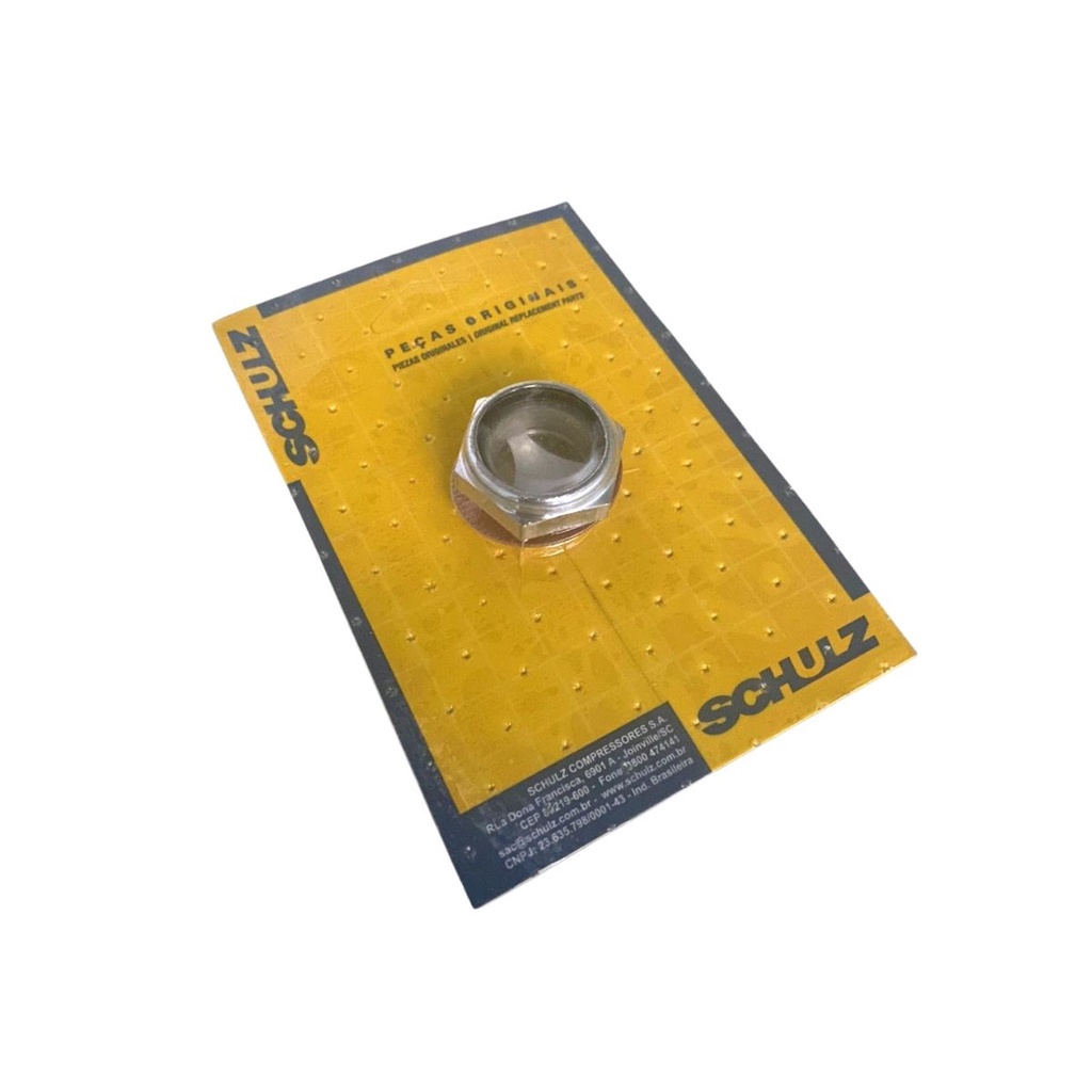 Visor De Nível De Óleo Em Alumínio 3/4 Polegada Com Anel Vedação Para Compressor De Ar Schulz - 830.0138-0/AT