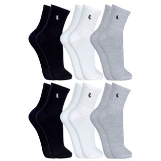 Kit com 6 Pares de Meias Cano Médio Algodão Lupo