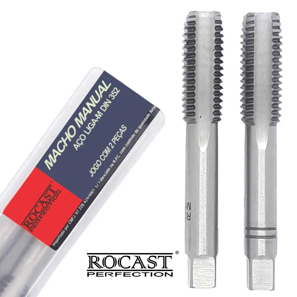 Jogo De Macho Manual M 12 X 1,25 - 2 Pçs - Aço Liga Rocast em Oferta na Shopee