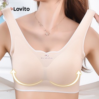Lovito Casual Sutiã Bralette Feminino Liso Colorblock com Bojo LNA15001 (Damasco/Rosa/Preto)