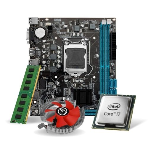 Kit Pl Mãe H61 + Proc I7 3770 + Memoria 8 Gb Ddr3 + Cooler Rede 10 100