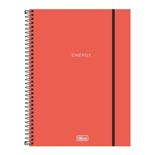 Caderno capa plástica universitário 10x1 160 folhas Neon Laranja Tilibra