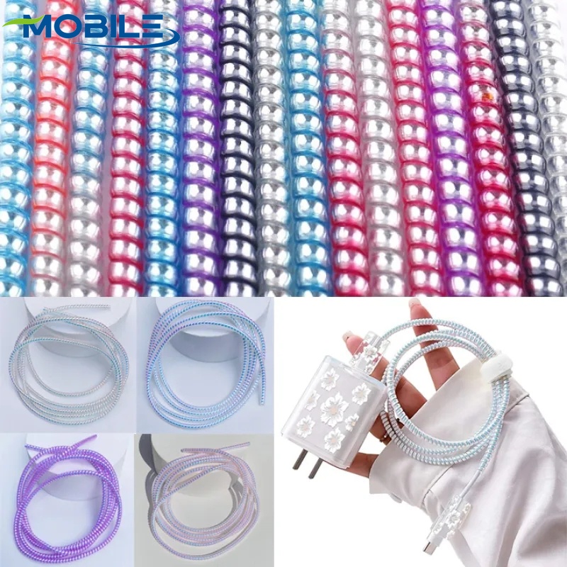 Protetor De Cabo De Linha De Dados De Carregamento USB De 1.4 M/Corda Enroladora Espiral Fone De Ouvido/Organizador Enro
