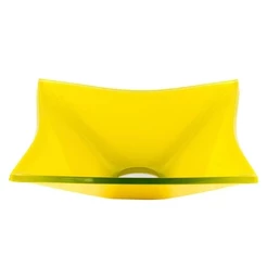 CUBA DE VIDRO QUADRADA 31CM AMARELA