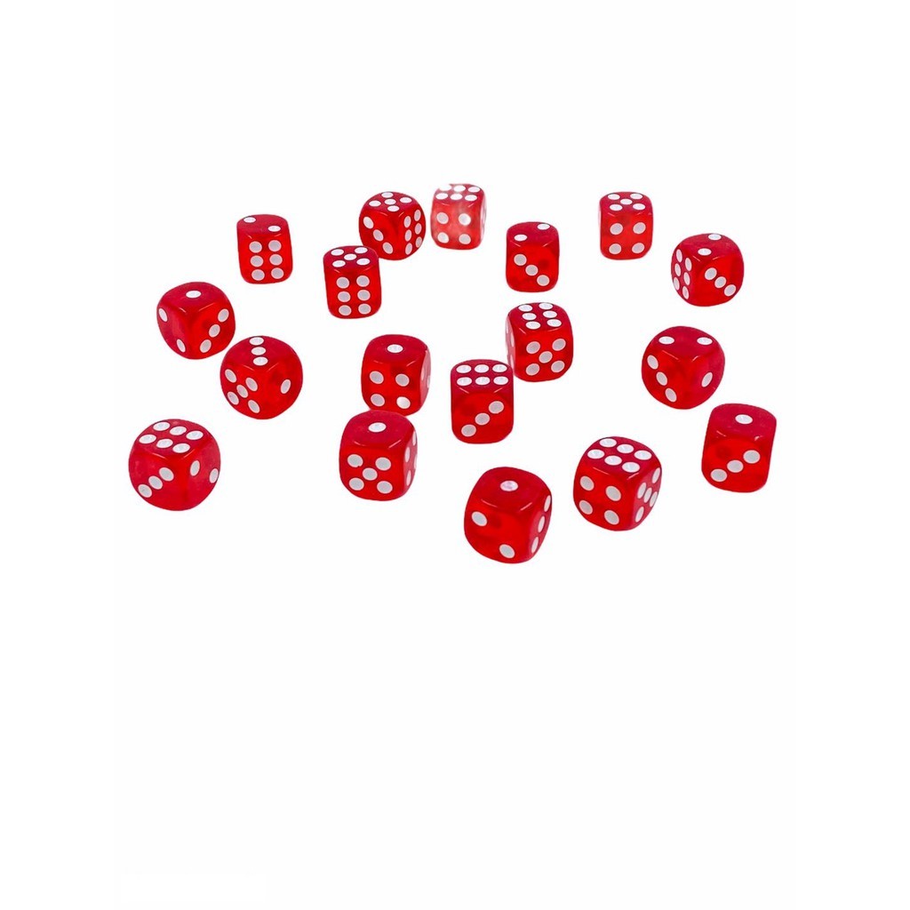 Dados P/jogo De Salao Vermelho/branco Com 12 Pcs