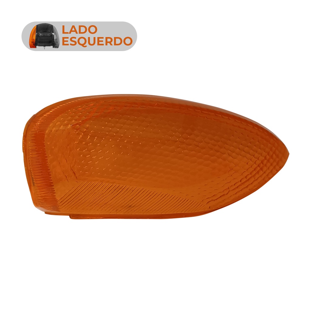 Lente Pisca Traseiro Lado Esquerdo Ambar Capa Seta Honda C100 Biz Pop 100