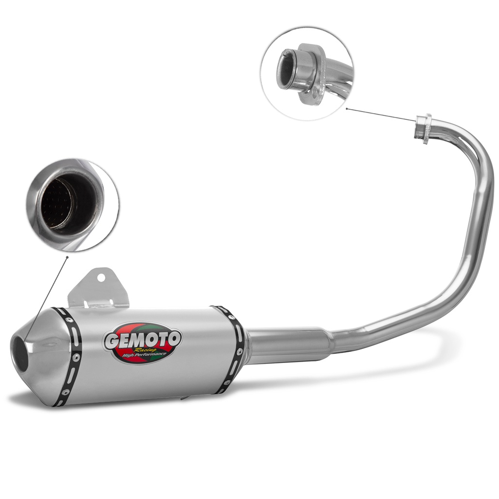 Escapamento Gemoto Racing 3 Trioval [Curva Cromada] Ybr 125 2000/08