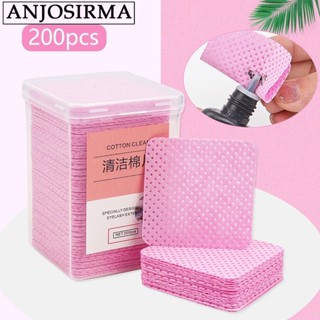 ANJOSIRMA 200 Unid . De Toalhetes De Algodão Sem Fofo Rosa Para Limpeza Do Removedor De Extensão De Pestanas , Da Ferramenta De Maquiagem oral