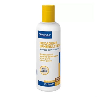 Shampoo Dermatológico Hexadene Spherulites Virbac 250 mL em Oferta na Shopee