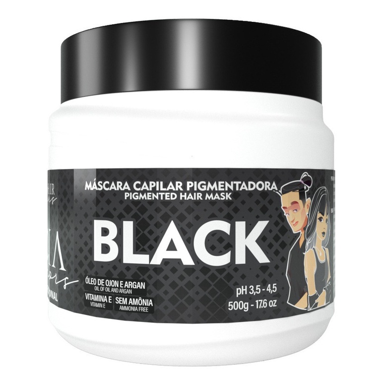 Máscara Capilar Pigmentadora Troia Colors Black 500g Cor fantasia - Troia Hair