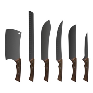 Kit Facas Churrasco Inox Cabo Madeira 6pçs Black Tramontina em Oferta na Shopee