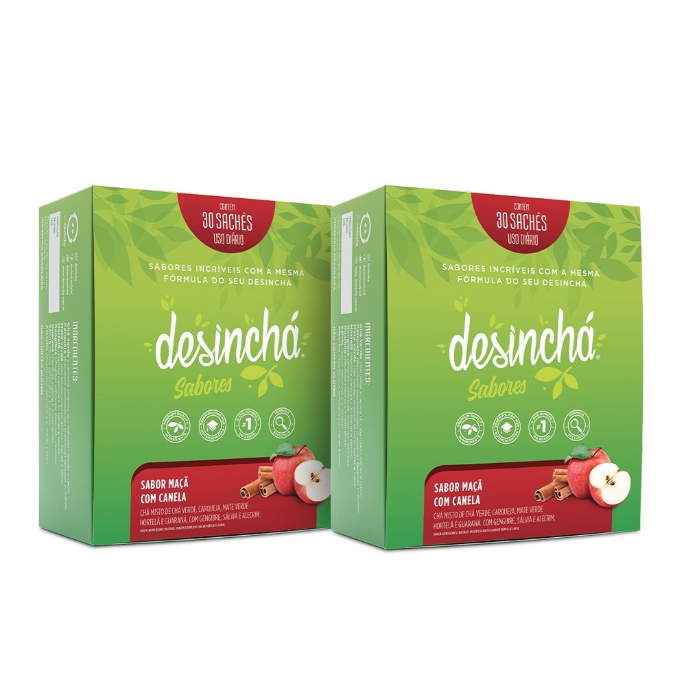 Kit 02 Chás Desinchá Sabores Maçã com Canela em Oferta na Shopee