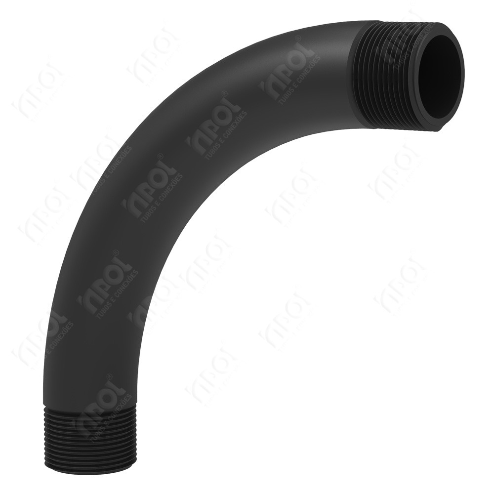 Curva 90° 3/4" eletroduto com rosca inpol preto