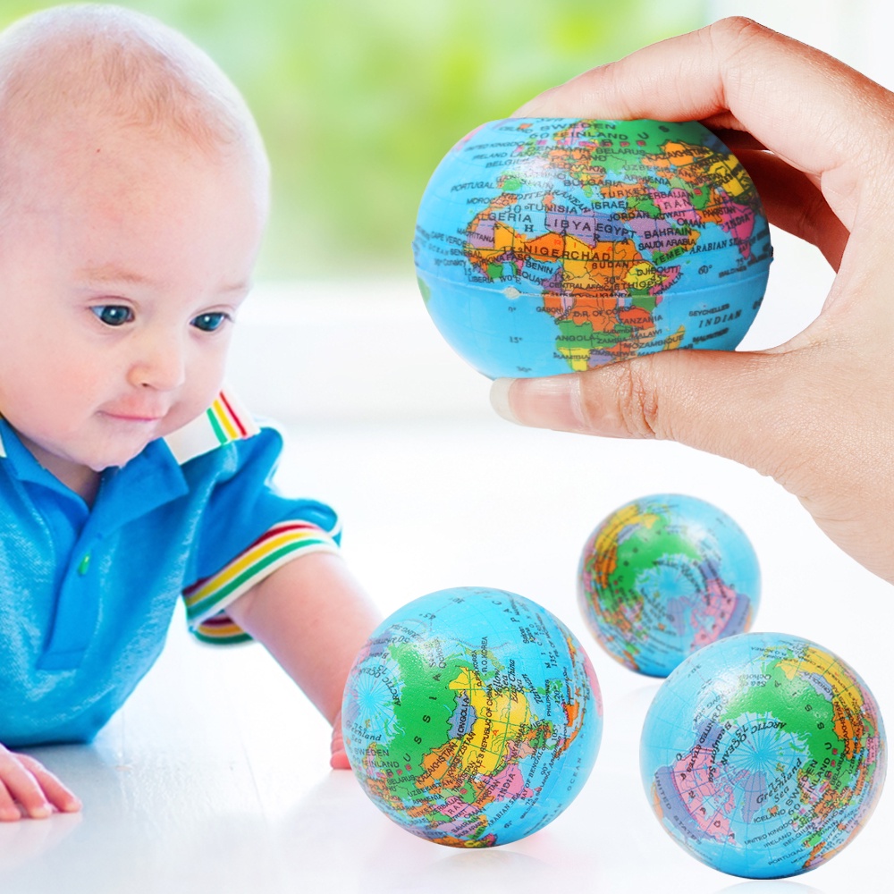 PU Mapa Mundial Bola De Espuma Alívio De Estresse Globo De Terra Palma Planeta Descompressão Brinquedos De Novidade Engraçado Ensinando Bolas Elásticas De Pressão Para Suprimentos Educacionais Infantis Gadgets
