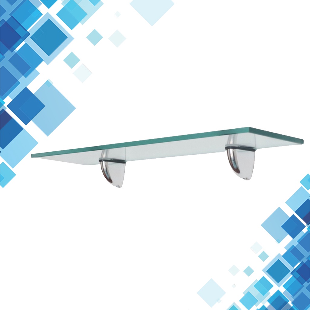 PRATELEIRA VIDRO 100CM X 20CM X 10MM INCOLOR SUPORTES TUCANO