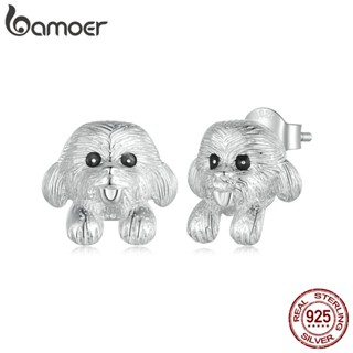 Bamoer 925 Sterling Silver Teddy Doy Earring Brinco De Prata Esterlina Jóias Simples Para Estudantes E Mulheres