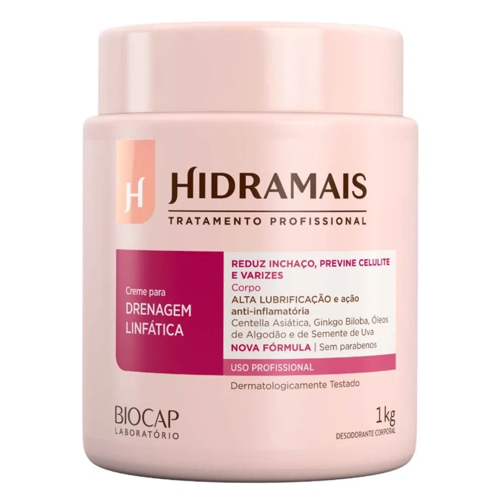Hidramais Creme Para Drenagem Linfática - Tratamento Profissional 1kg