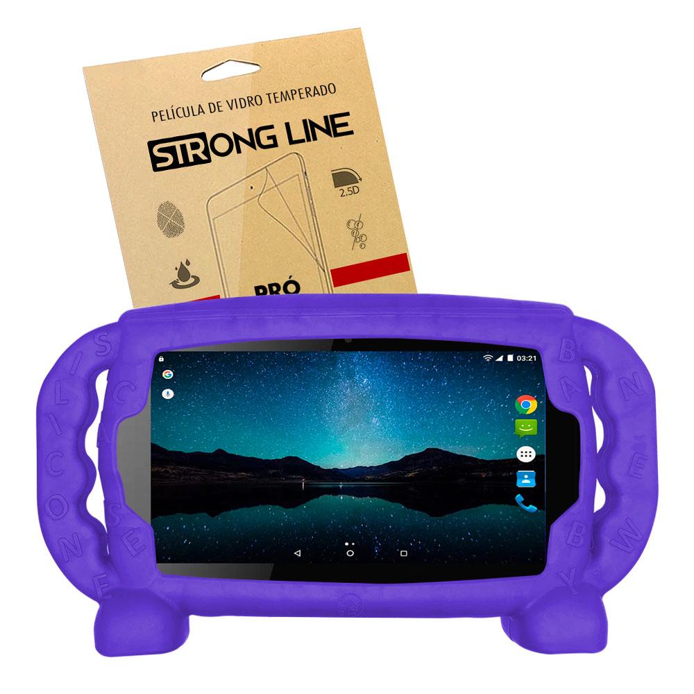 Capinha Infantil Para Tablet Multilaser M10A M10 Capa Anti Queda Antiderrapante + Pelicula de Vidro