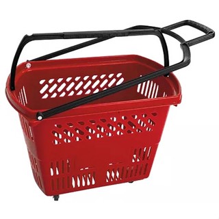 KIT 10 Cestas de Compras Com Rodas Rodinhas Carrinho de Mercado Supermercado 30Lts