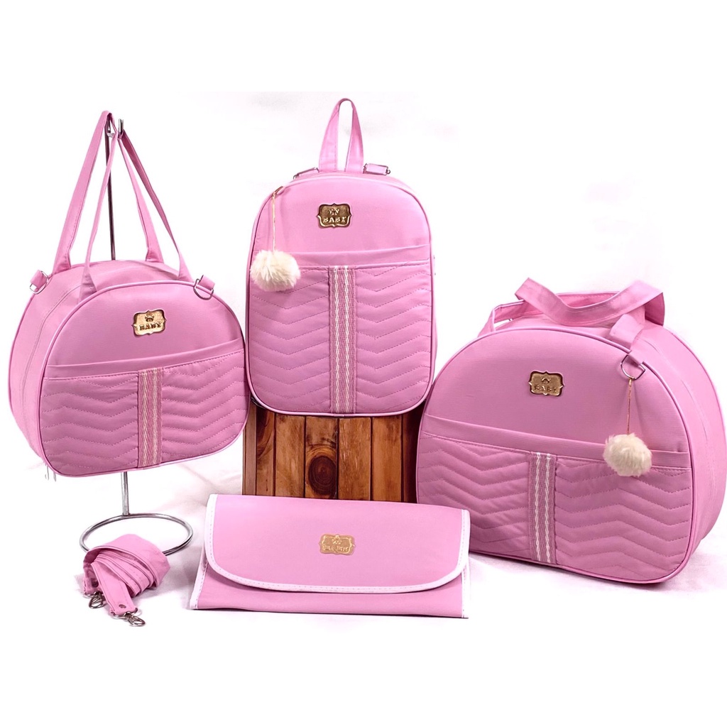 Kit de Bolsas Para Maternidade Tipo Mala Bebê Com Mochila de Costas