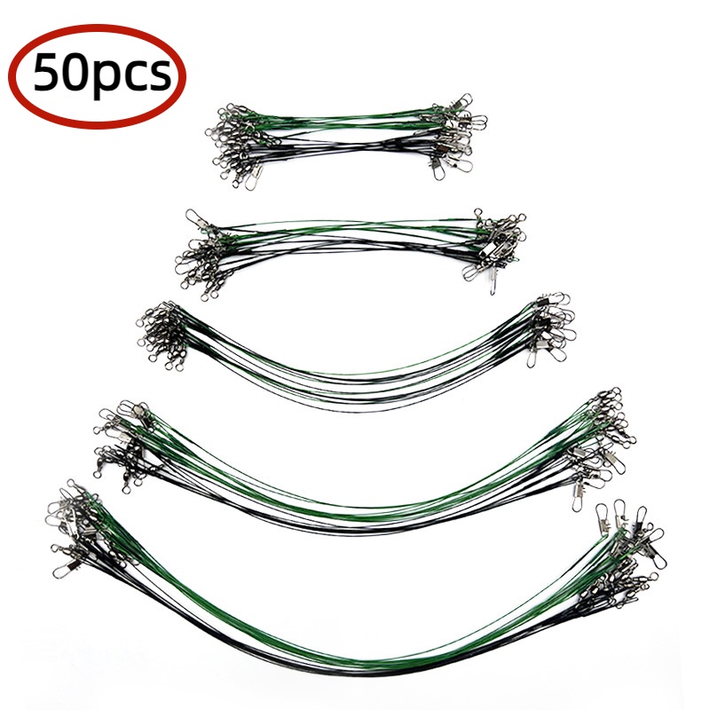50pcs Engrenagem De Pesca Ao Ar Livre Arame Anti-Mordedura Frontal Trançado Rolamento Sub-Isca em Oferta na Shopee
