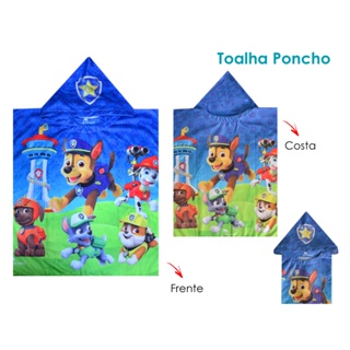 Roupão Poncho Capuz Premium Infantil Chase Patrulha em Oferta na Shopee